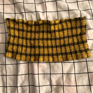yellow plaid tube top